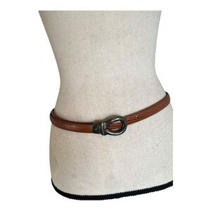 Brian Toohey Vintage Sterling Silver Genuine Leather Lizard Skin slimBelt Size L